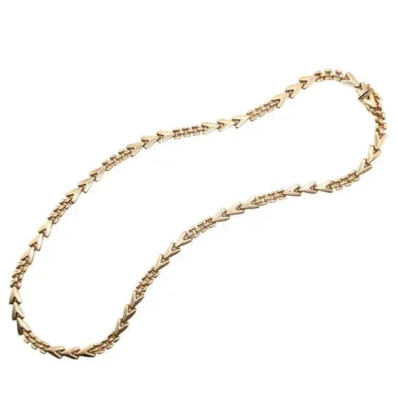 14kt Yellow Gold Chevron Panther Chain Link Statement Collar Necklace - Picture 5 of 6